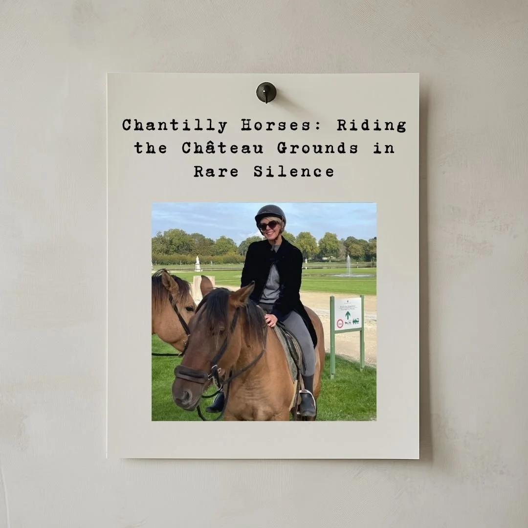 Pinned editorial cover showing Shannon riding at Chantilly