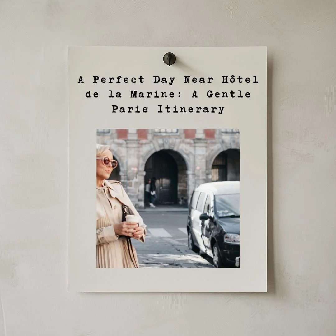 Pinned editorial cover with a Paris street photograph near Hôtel de la Marine